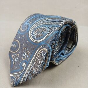 Joseph Abboud 3X61 Mens Tie Silk Paisley Blue